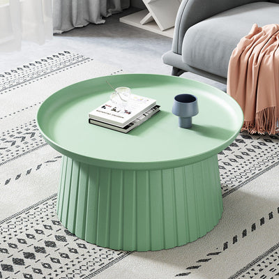 Modern Minimalist Round Tray Cylinder Plastic Coffee Table For Living Room