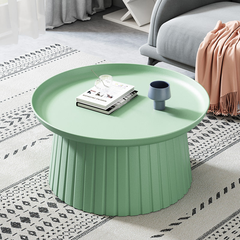 Modern Minimalist Round Tray Cylinder Plastic Coffee Table For Living Room