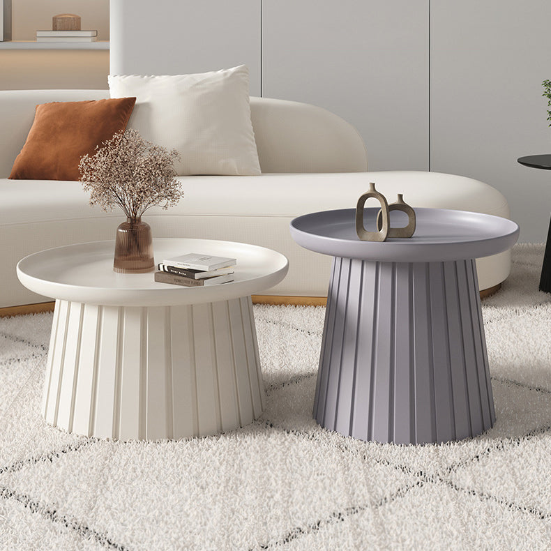 Modern Minimalist Round Tray Cylinder Plastic Coffee Table For Living Room