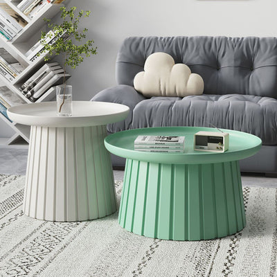 Modern Minimalist Round Tray Cylinder Plastic Coffee Table For Living Room