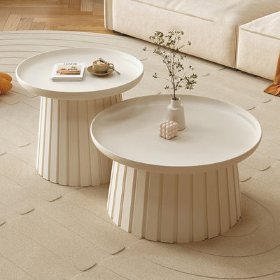 Modern Minimalist Round Tray Cylinder Plastic Coffee Table For Living Room