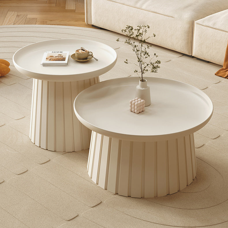 Modern Minimalist Round Tray Cylinder Plastic Coffee Table For Living Room