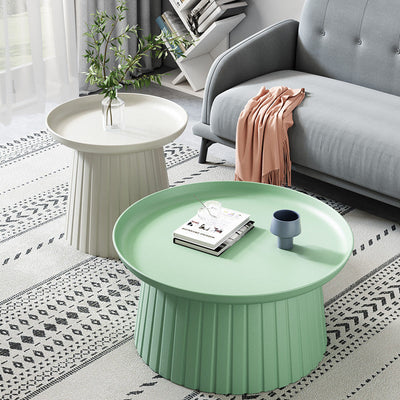 Modern Minimalist Round Tray Cylinder Plastic Coffee Table For Living Room