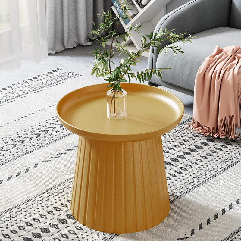 Modern Minimalist Round Tray Cylinder Plastic Coffee Table For Living Room