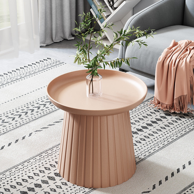 Modern Minimalist Round Tray Cylinder Plastic Coffee Table For Living Room