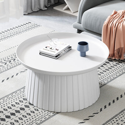 Modern Minimalist Round Tray Cylinder Plastic Coffee Table For Living Room