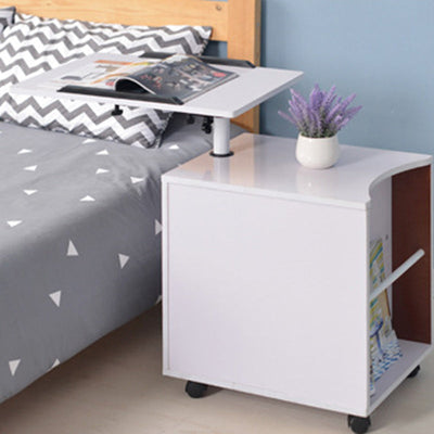 Modern Minimalist Removable Rectangular Carbon Steel Density Panel Nightstand 2-Drawer 1-Cabinet For Bedroom