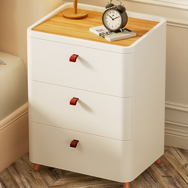 Modern Minimalist Rectangular Solid Wood PP Nightstand 2/3/4/5 Drawer For Bedroom