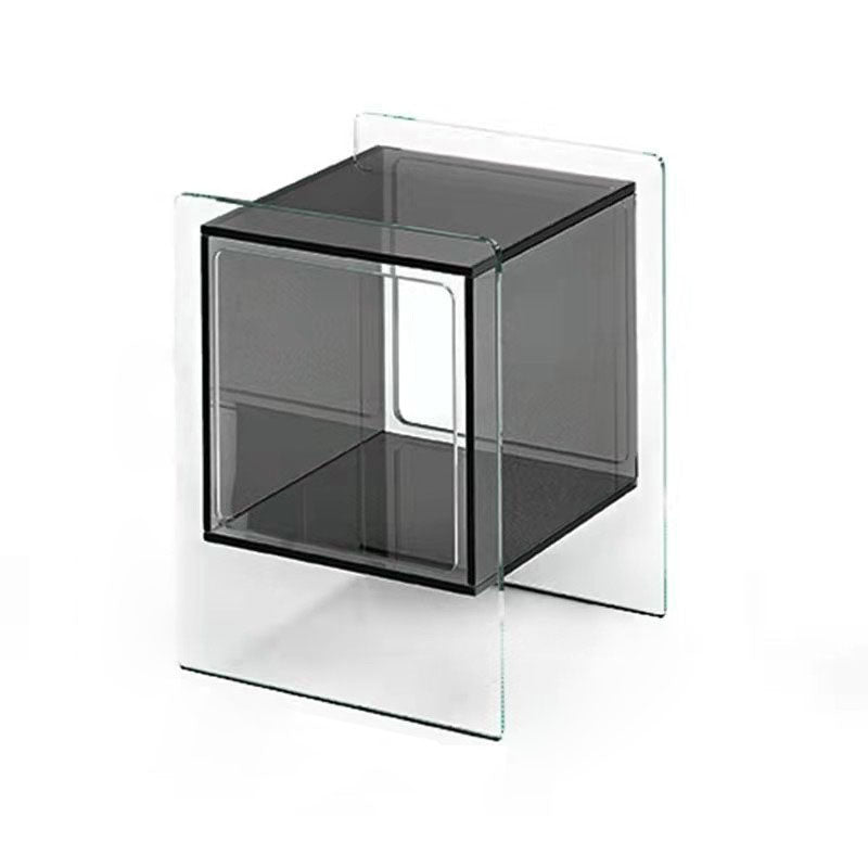 Contemporary Creative Rectangular Acrylic End Table 2-Tier For Living Room