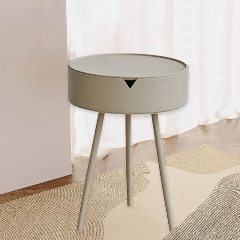 Modern Minimalist Round Iron Plastic End Table 1-Storage For Living Room