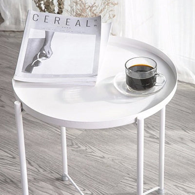 Contemporary Simplicity Round Steel End Table 1-Tier For Living Room