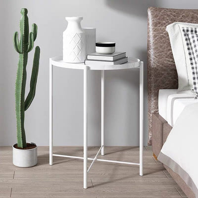 Contemporary Simplicity Round Steel End Table 1-Tier For Living Room