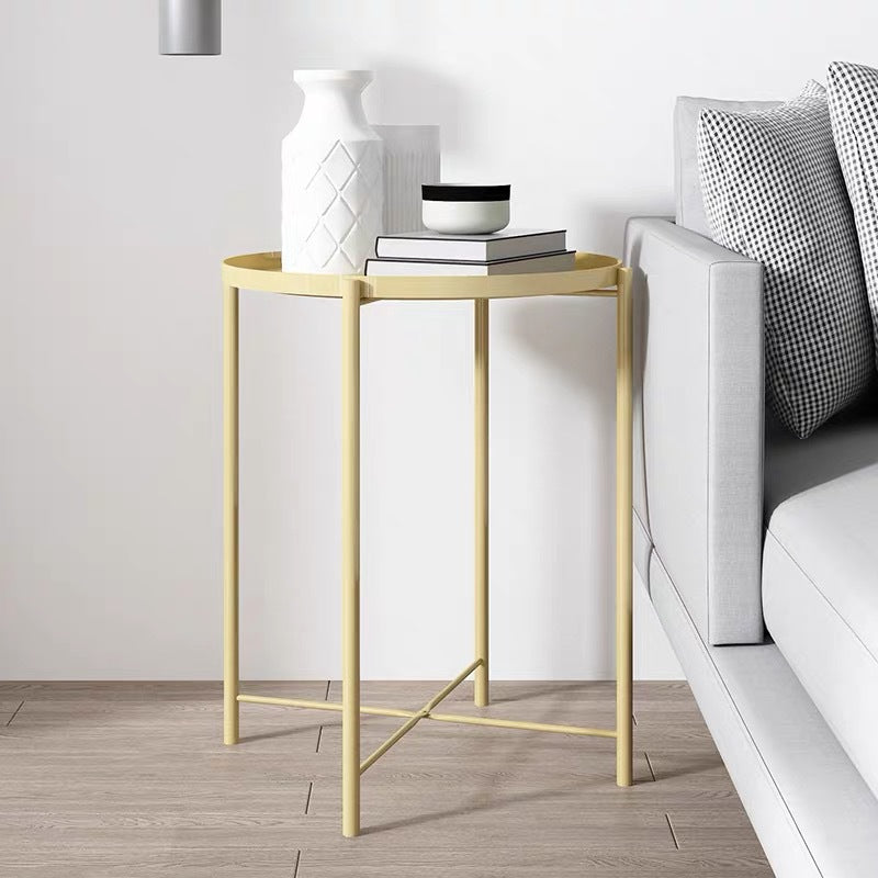 Contemporary Simplicity Round Steel End Table 1-Tier For Living Room