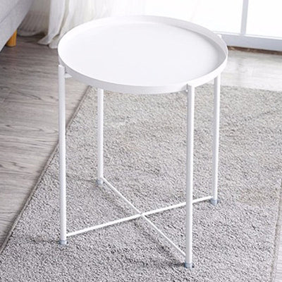 Contemporary Simplicity Round Steel End Table 1-Tier For Living Room