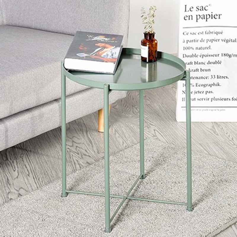 Contemporary Simplicity Round Steel End Table 1-Tier For Living Room