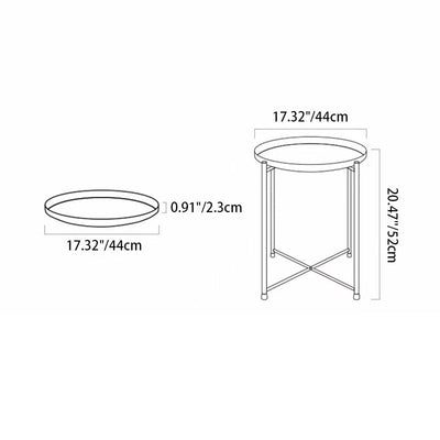 Contemporary Simplicity Round Steel End Table 1-Tier For Living Room