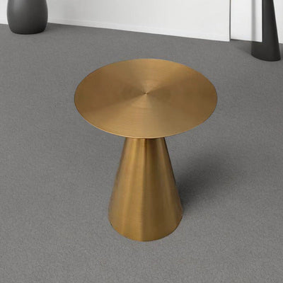 Modern Minimalist Round Stainless Steel End Table 1-Tier For Living Room