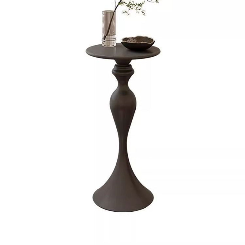 Contemporary Scandinavian Round Iron End Table 1-Tier For Living Room