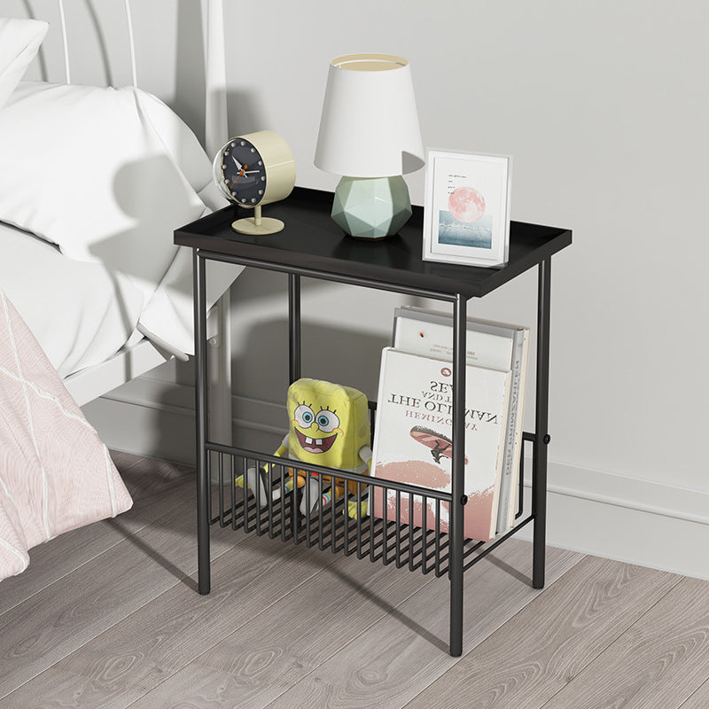 Modern Minimalist Rectangular Iron End Table 2-Tier For Living Room