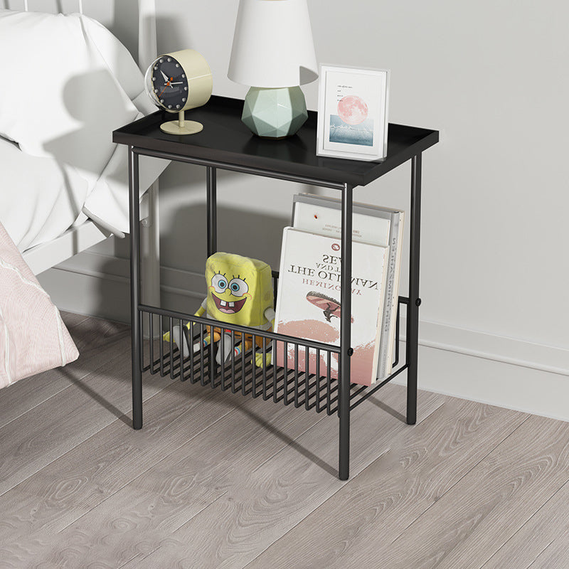 Modern Minimalist Rectangular Iron End Table 2-Tier For Living Room