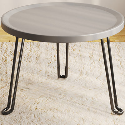 Modern Minimalist Round Steel Plastic End Table 1-Tier For Living Room