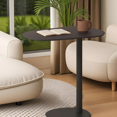 Modern Minimalist Oval Iron End Table 1-Tier For Living Room