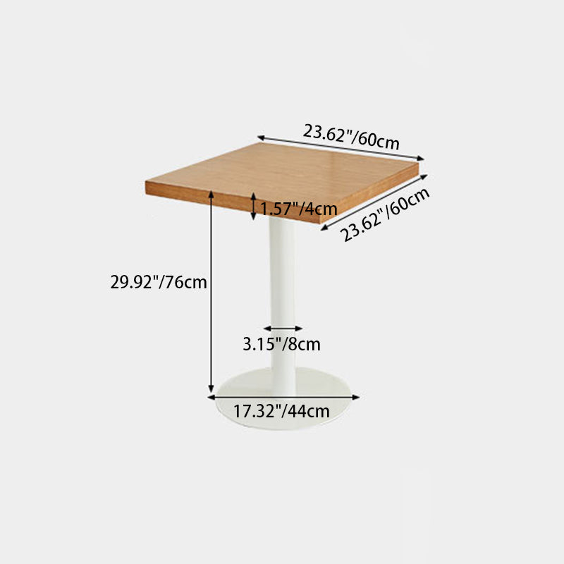 Contemporary Nordic Square Iron Wood End Table 1-Tier For Living Room