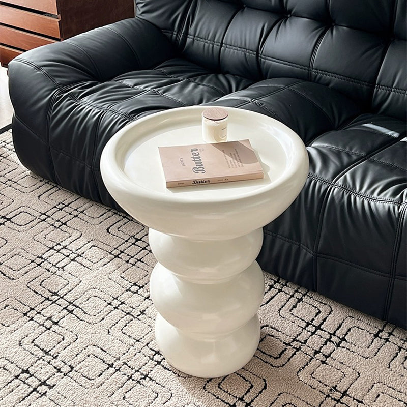 Contemporary Nordic Cylinder Resin Coffee Table 1-Tier For Living Room