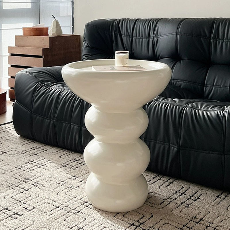 Contemporary Nordic Cylinder Resin Coffee Table 1-Tier For Living Room