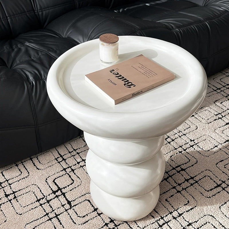 Contemporary Nordic Cylinder Resin Coffee Table 1-Tier For Living Room