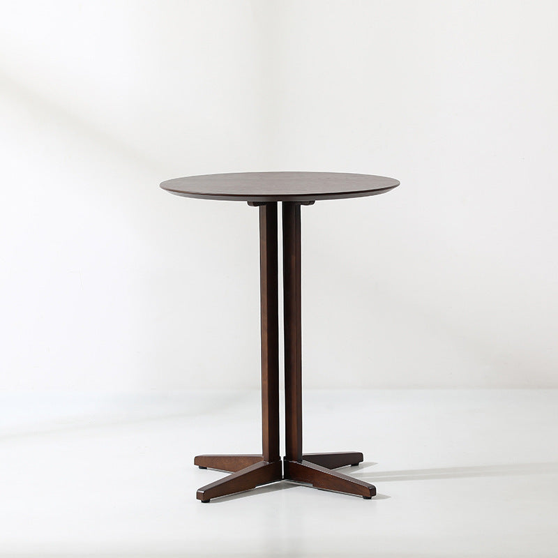 Contemporary Scandinavian Round Wood End Table 1-Tier For Dining Room