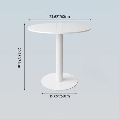 Contemporary Nordic Round Steel Wood End Table 1-Tier For Living Room