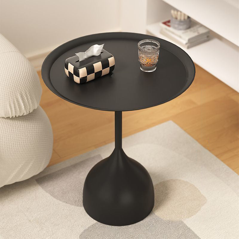 Modern Minimalist Round Iron End Table 1-Tier For Living Room