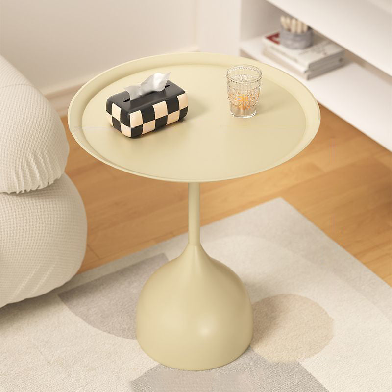 Modern Minimalist Round Iron End Table 1-Tier For Living Room