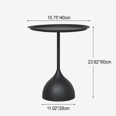 Modern Minimalist Round Iron End Table 1-Tier For Living Room