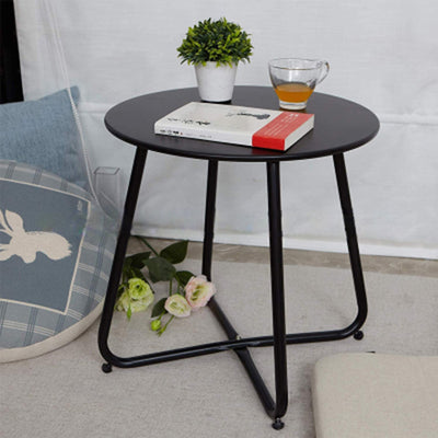 Modern Minimalist Round Iron End Table 1-Tier For Living Room