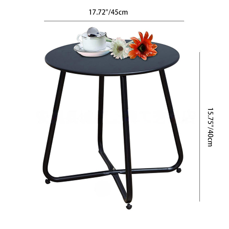 Modern Minimalist Round Iron End Table 1-Tier For Living Room