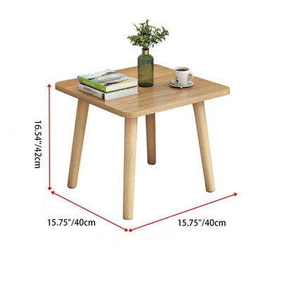 Modern Minimalist Square Particle Board Tabletop Wood End Table 1/2-Tier For Living Room