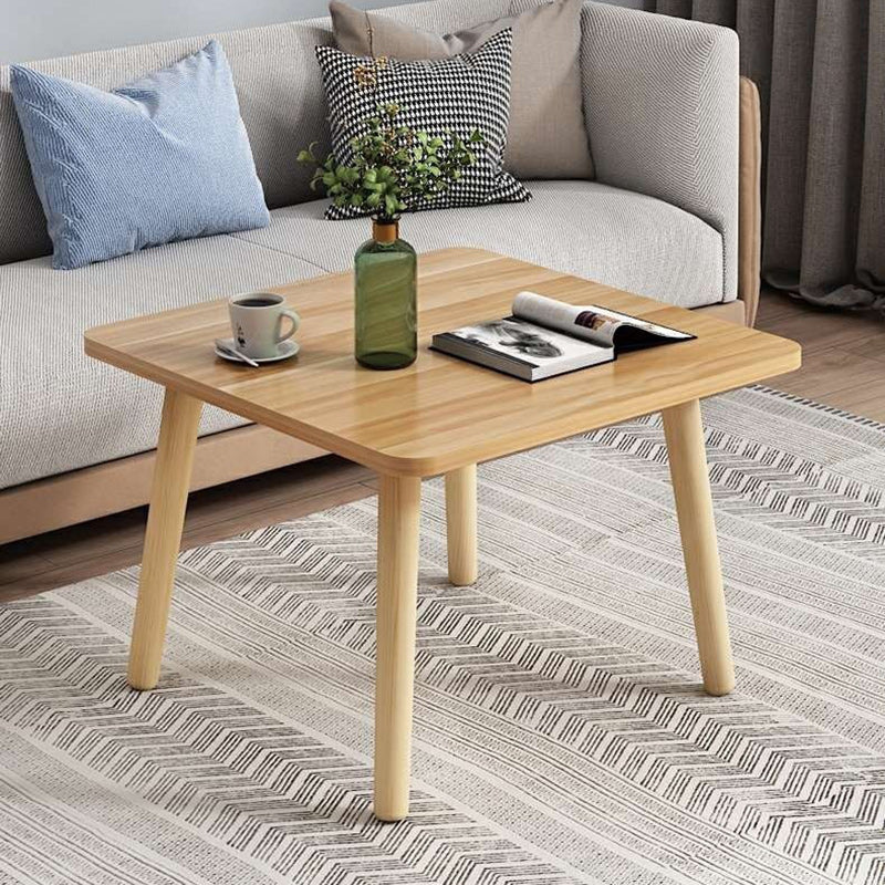 Modern Minimalist Square Particle Board Tabletop Wood End Table 1/2-Tier For Living Room