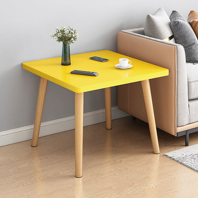 Modern Minimalist Square Particle Board Tabletop Wood End Table 1/2-Tier For Living Room