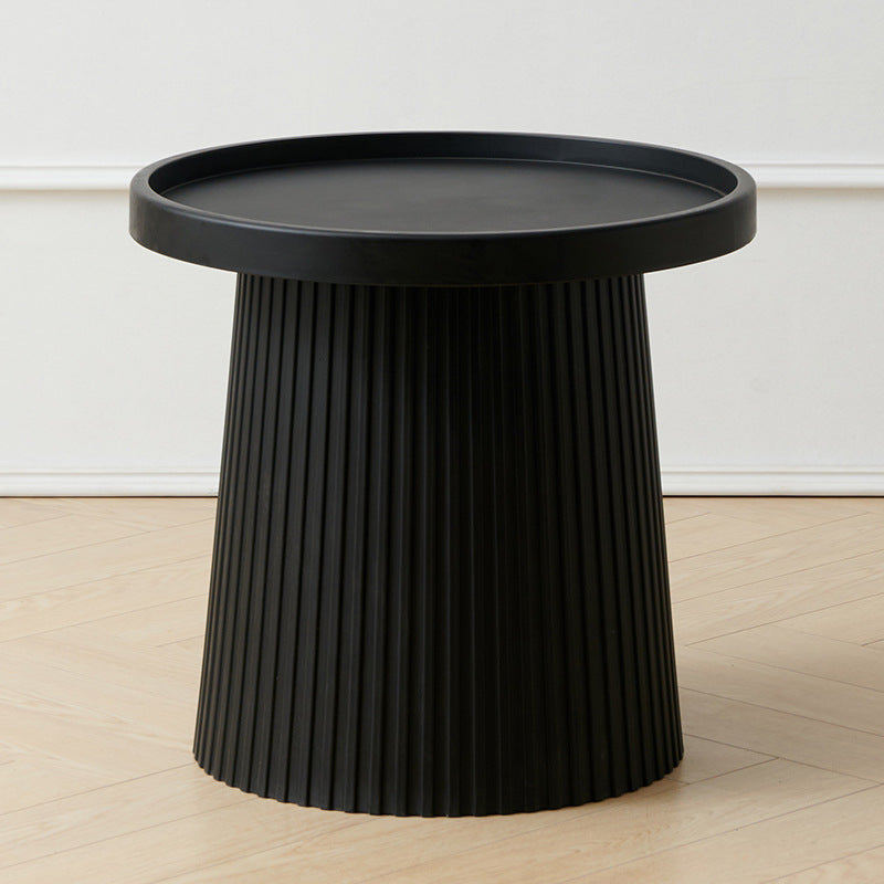 Contemporary Creative Round Cylinder Plastic Acrylic Coffee Table 1-Tier For Living Room