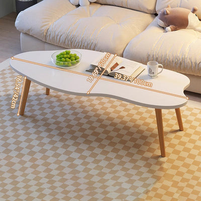 Modern Minimalist Clouds Density Board Coffee Table 1-Tier For Living Room