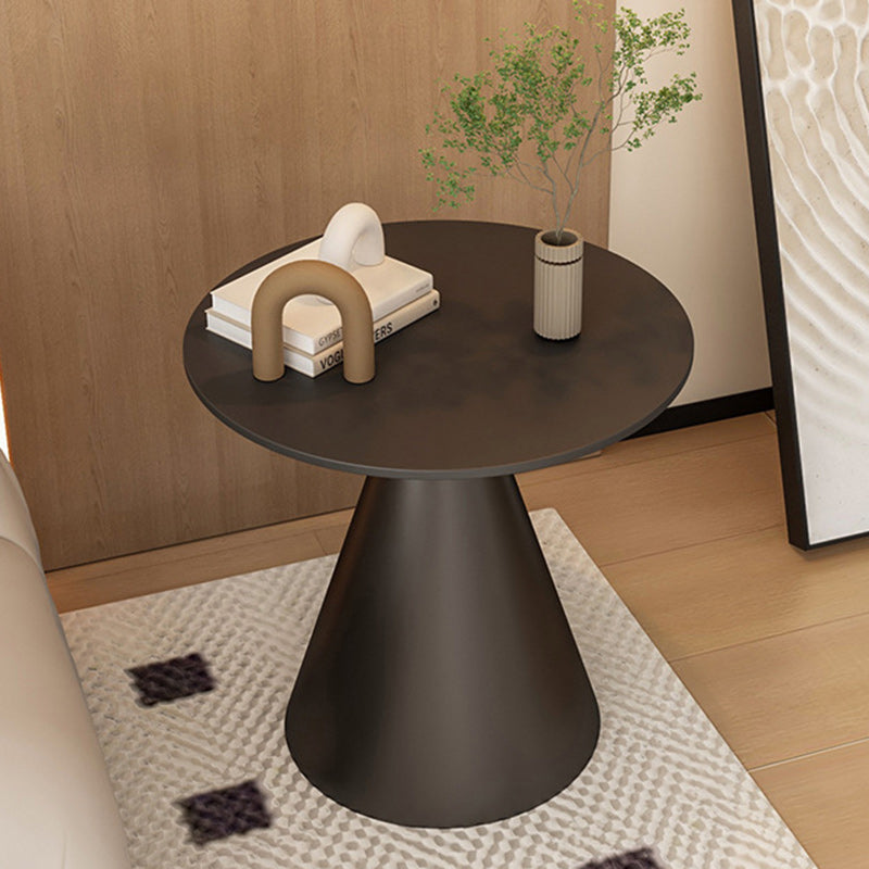 Modern Minimalist Round Cone Rock Slab End Table 1-Tier For Living Room