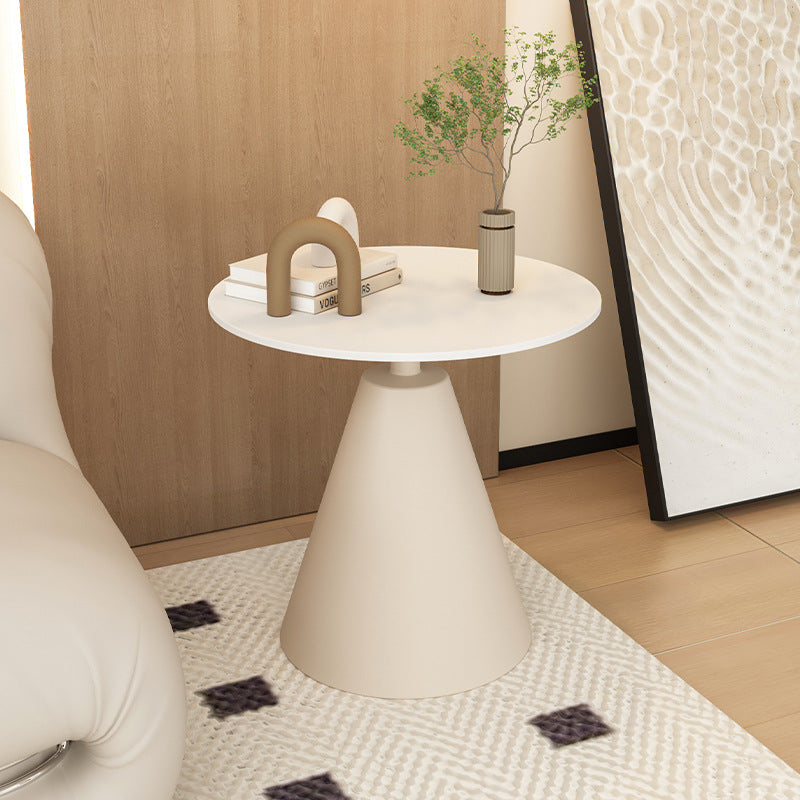 Modern Minimalist Round Cone Rock Slab End Table 1-Tier For Living Room