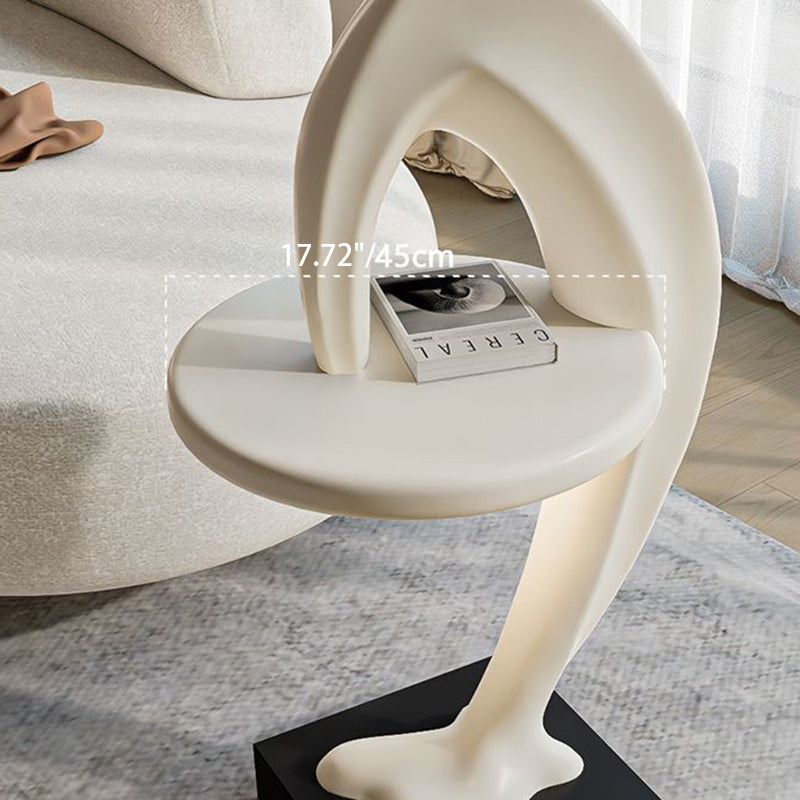 Contemporary Creative Dolphin Shape Fiberglass End Table 1-Tier For Living Room