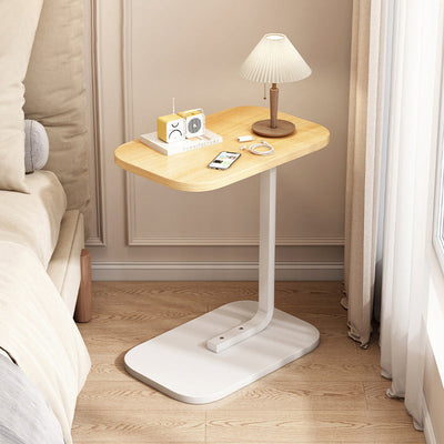 Modern Minimalist Rectangular Density Board Iron End Table 1-Tier Movable For Living Room