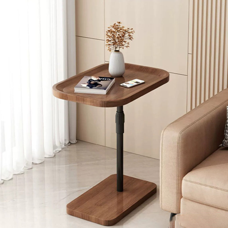 Modern Minimalist Rectangular Density Board Iron End Table 1-Tier Movable For Living Room