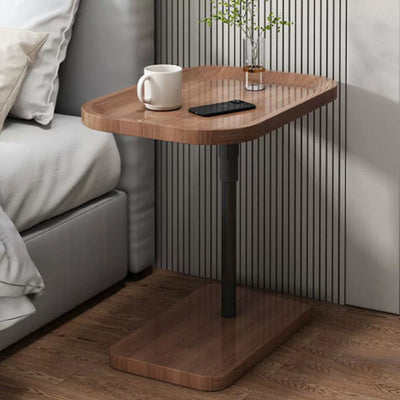 Modern Minimalist Rectangular Density Board Iron End Table 1-Tier Movable For Living Room