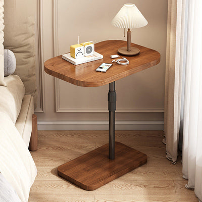 Modern Minimalist Rectangular Density Board Iron End Table 1-Tier Movable For Living Room