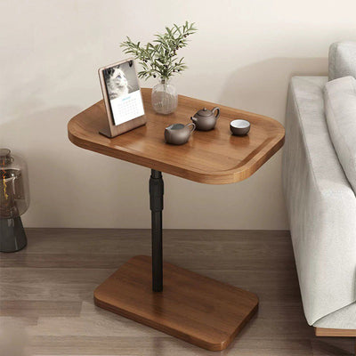 Modern Minimalist Rectangular Density Board Iron End Table 1-Tier Movable For Living Room